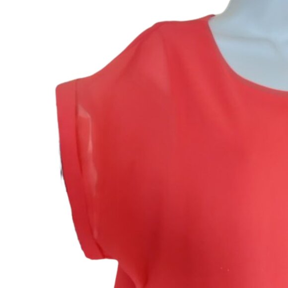 Bright Red Blousy top Size Small - Picture 2 of 4